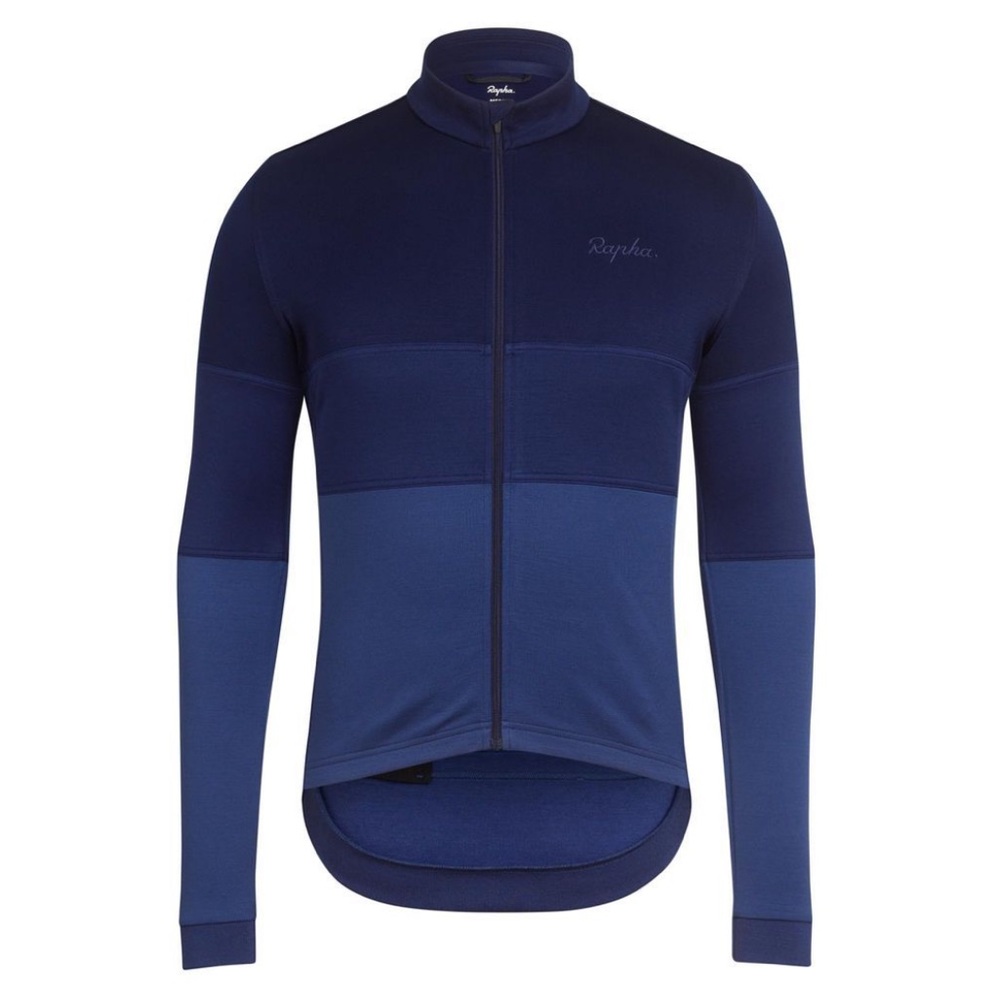 Rapha Tricolour Classic Long Sleeve Navy Blue Cycling Jacket Jersey Sport M